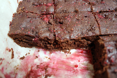 Raspberry brownies